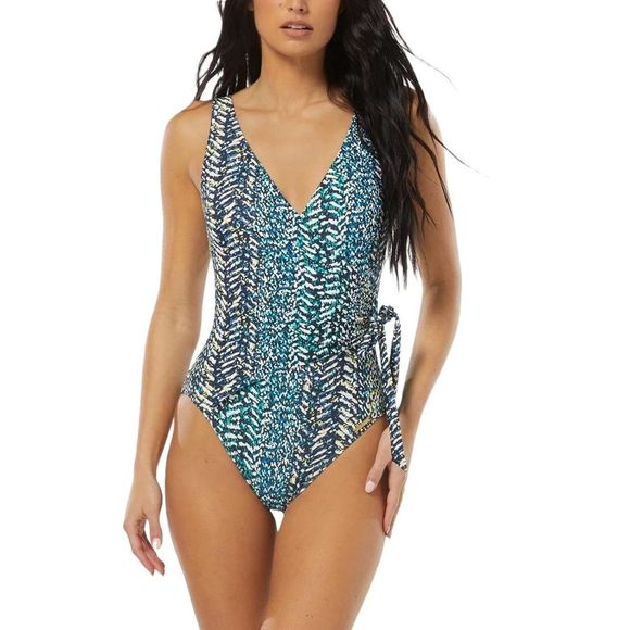 Vince Camuto Women's Standard Surplice ONE Piece Midnight